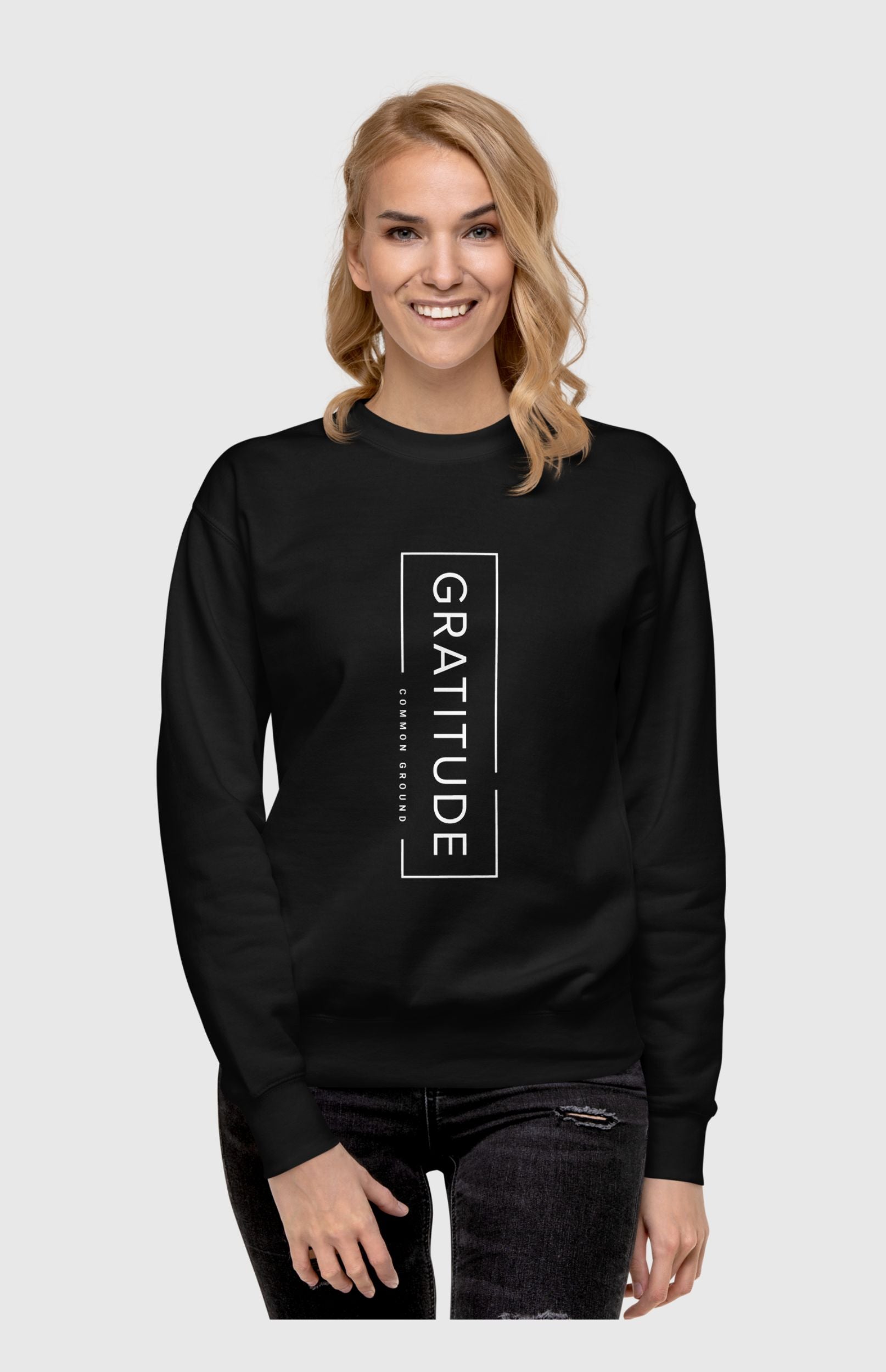 Soft & Stylish Gratitude Crewneck for Everyday – Values Driven
