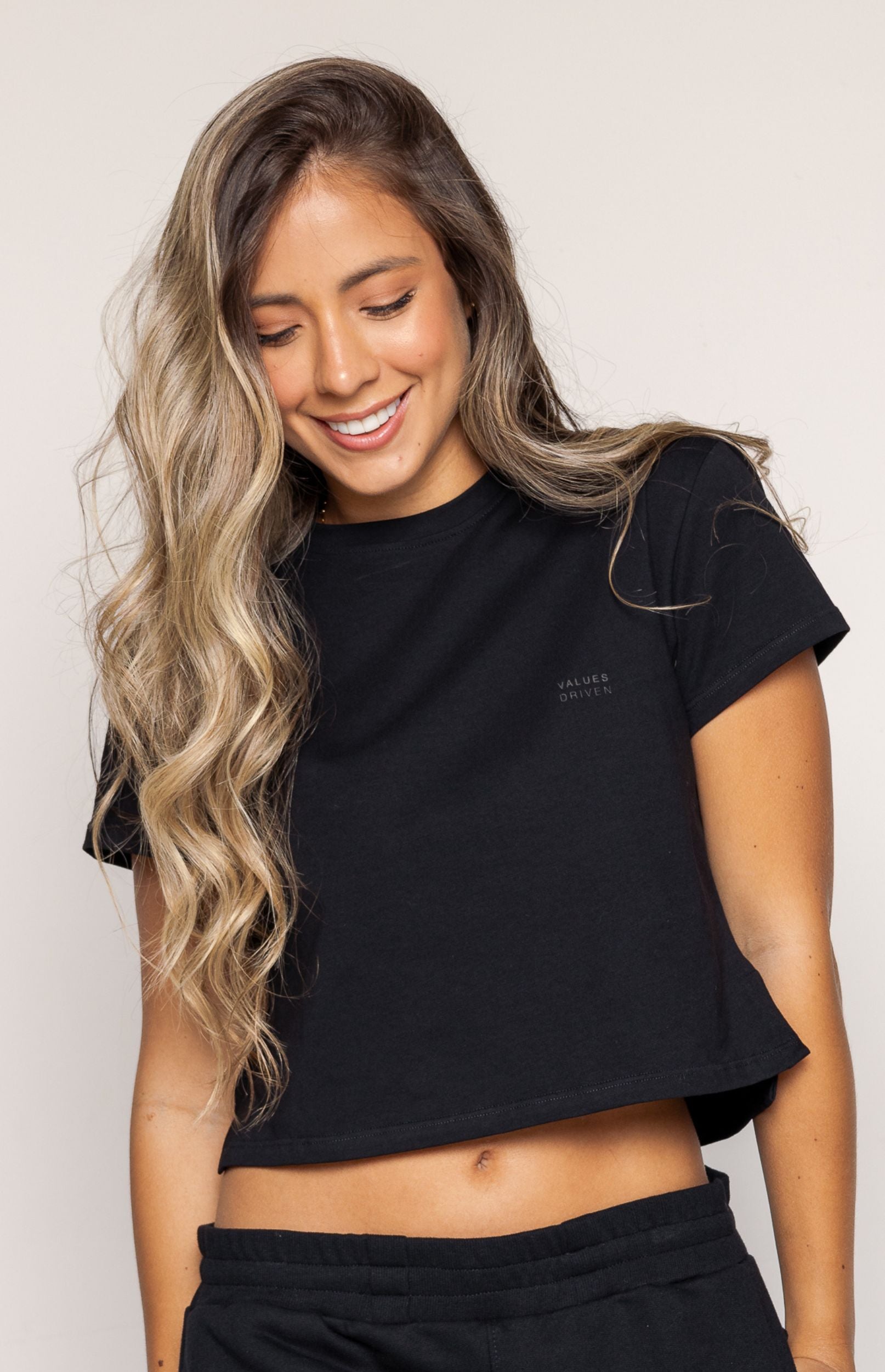 Resilience Crop Top Black – Values Driven