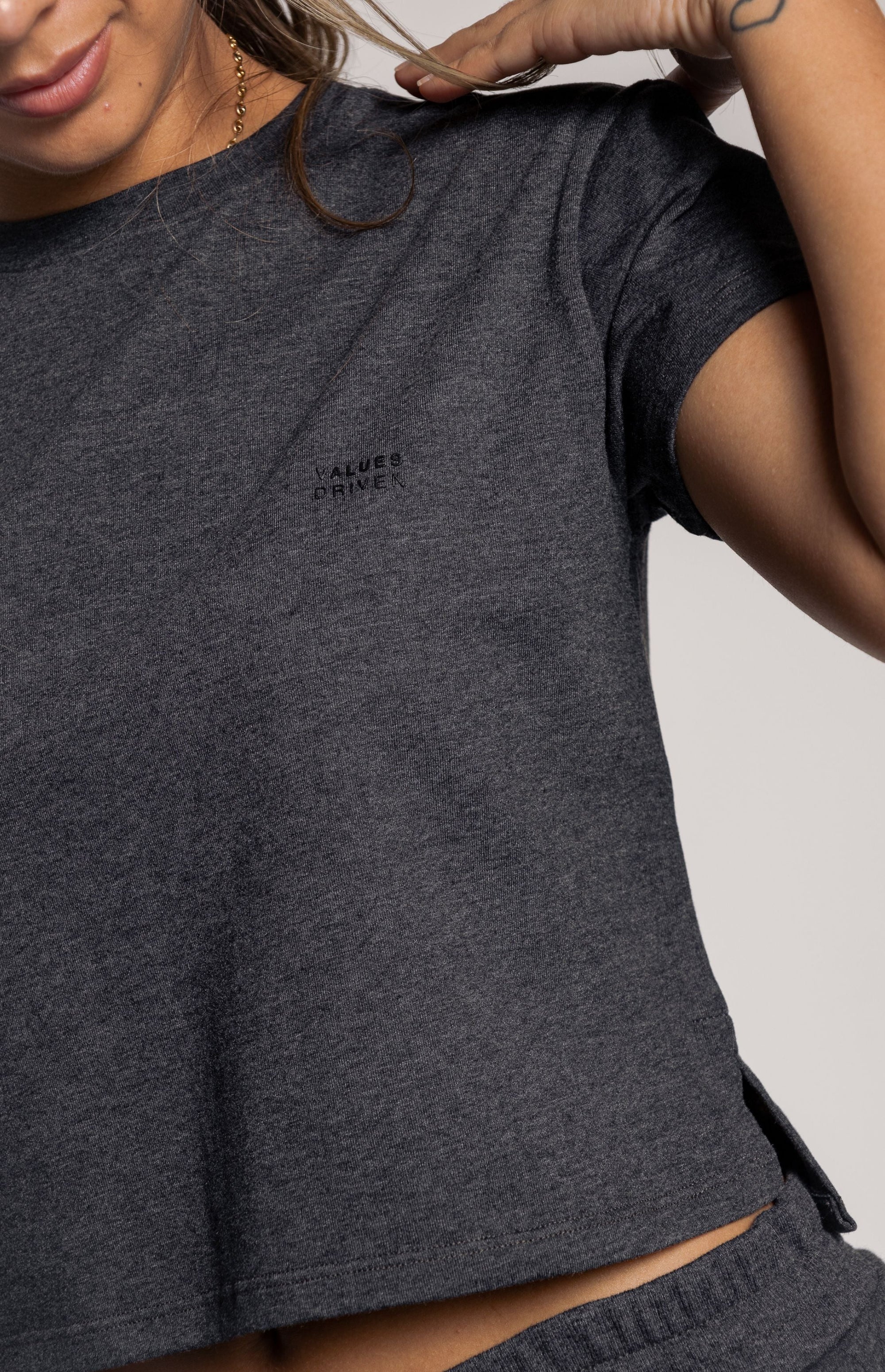 Discipline Crop Top Gray