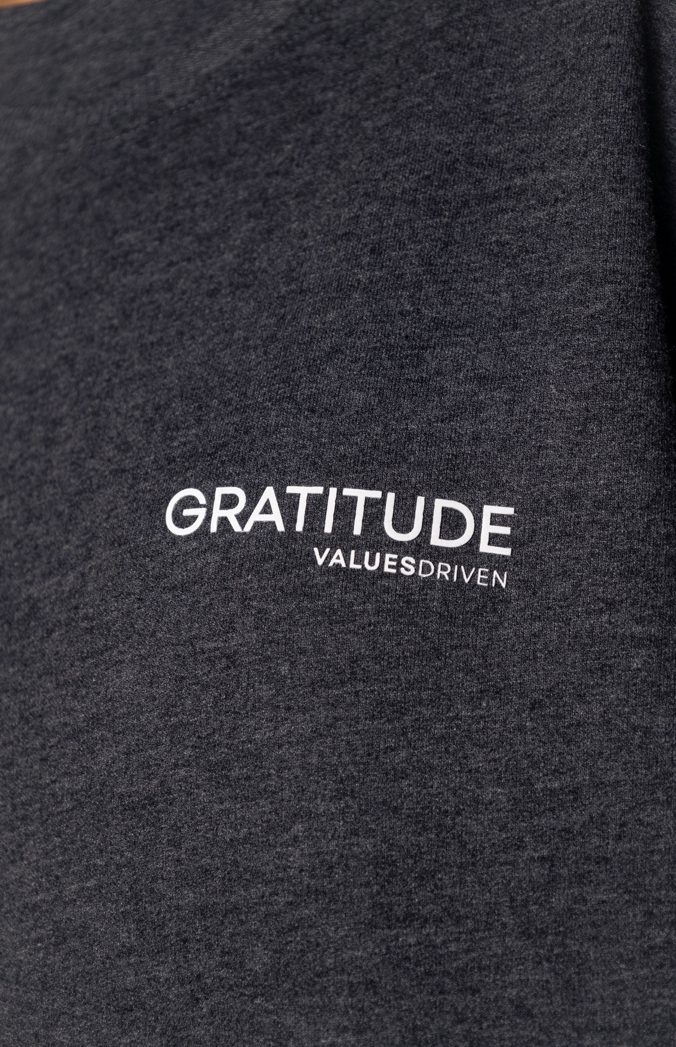 Gratitude Crewneck Gray – Values Driven